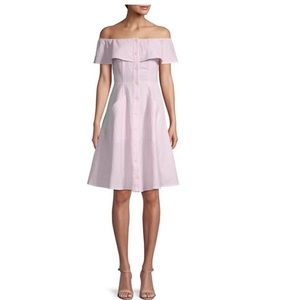Saks Fifth Avenue light pink and white striped dress NWOT never worn size 6